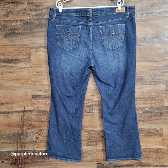 Levi's Jeans 20 S Bootcut 590 High Rise Thick Stitch Medium Dark Wash Denim - Picture 3 of 12